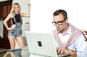 Cute blonde teen Jessa Rhodes is forced to suck dick by older man on pornstar6.com