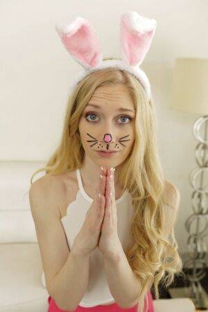 Cute blonde teen Emma Starletto seduces her stepbrother in bunny outfit on pornstar6.com