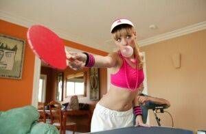 Young blonde Nicole Ray fucks a really old guy after losing ping pong game on pornstar6.com