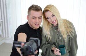 Blond teen Samantha Rone gets a mouthful of cum during sex with a photographer on pornstar6.com
