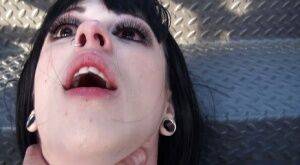 Close up view of pierced babe Larkin Love getting screwed by a pecker on pornstar6.com