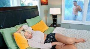 Sleeping blonde Brittany Amber engages in hardcore sex with a Peeping Tom on pornstar6.com