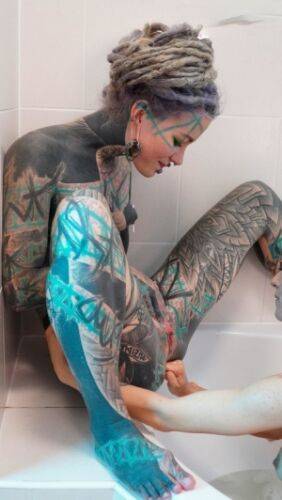 PHOTOSET double ANAL FISTING bath HUGE anal GAPES female orgasm, tattoo on pornstar6.com