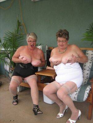 Fat old women Girdle Goddess & Grandma Libby hold their boobs after dildo play on pornstar6.com
