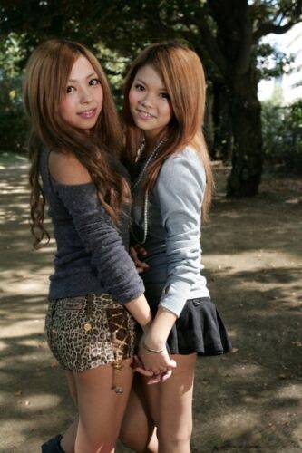 Beautiful Japanese schoolgirls Tsubasa and Kanon making out in public - Japan on pornstar6.com