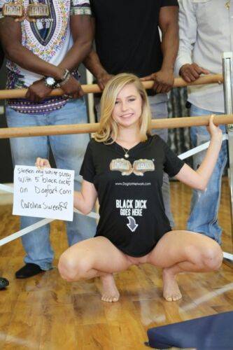 Adorable ballerina Carolina Sweets goes black with 5 muscular guys on pornstar6.com