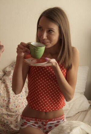 Sleeping teen Veronica wakes up to a cup of tea before losing her virginity on pornstar6.com