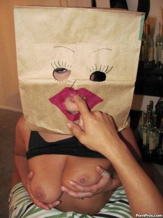 Busty gf fucked n facialed with paper bag on head on pornstar6.com