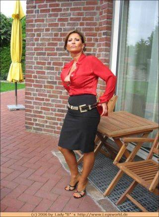 Lady barbara upskirt in stockings stretching her panties - Germany on pornstar6.com