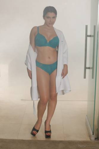 Stunning italian pornstar Valentina Nappi showing big boobs and spreading her legs in the bathroom - Italy on pornstar6.com