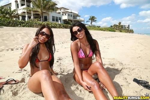 Superb girls Harley Dean and Nina in the exciting interlude at beach on pornstar6.com