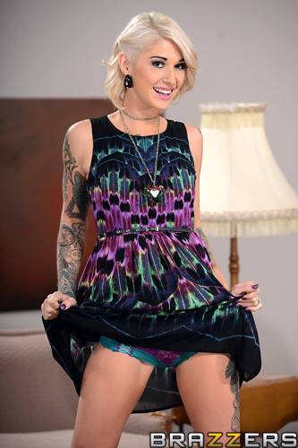 Inked Busty Hottie Kleio Valentien Slides Her Ass Onto A Thick Wang And Rides It Good on pornstar6.com