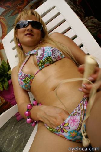 Latina Samantha Cruz And Her Friends In Bikinis And Sun Glasses Have A Good Time Outside on pornstar6.com