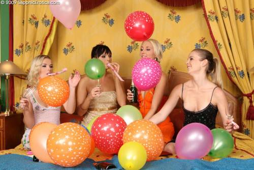 Sweet Chicks Susan, Sandra, Katerina And Malisa Celebrate Birthday, Drink Wine And Have Lesbo Fun on pornstar6.com