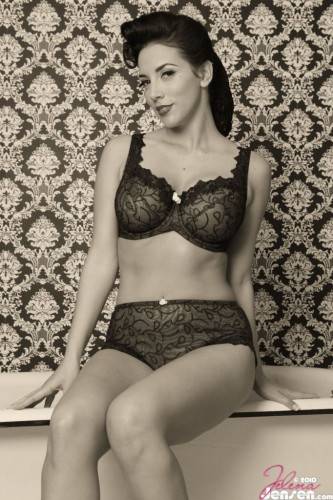 Black And White Pics Are Jelena Jensen's Favorite And She Looks Great In Lingerie. on pornstar6.com