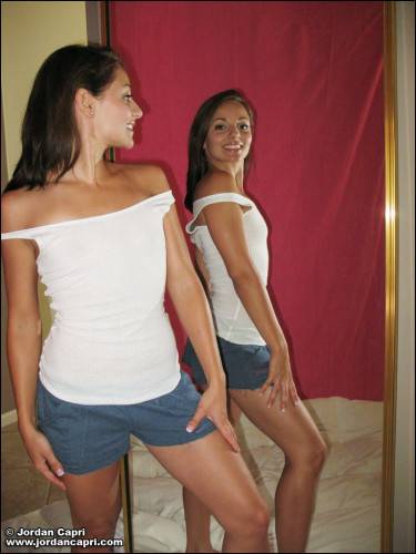 Tight Bodied Sweetheart Jordan Capri Drawing Her Clothes Off In The Mirror. - Jordan on pornstar6.com