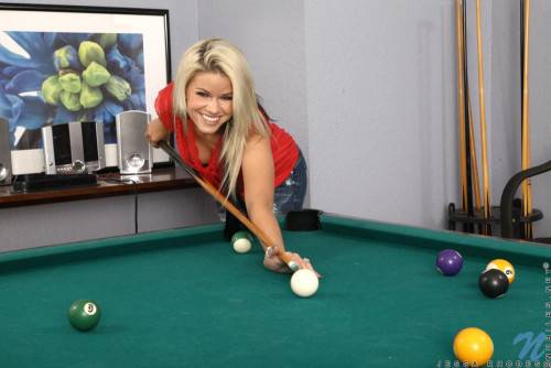 Jessa Rhodes Loves To Play Pool While Wearing Lingerie And Showing Off. on pornstar6.com