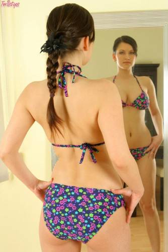 Big Breasted Brunette Lucie Nunvarova Takes Off Her Bikini In Front Of The Mirror on pornstar6.com