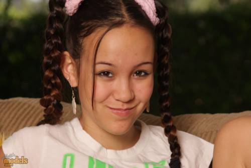 Skinny Oriental Teen Tiny Tabby In Braided Pigtails Shows Her A Size Tits And Spreads Her Tiny Twat on pornstar6.com
