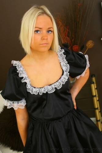 Fair Haired Parlor Maid Emma B Loves To Model In Her Very Nice Lingerie on pornstar6.com