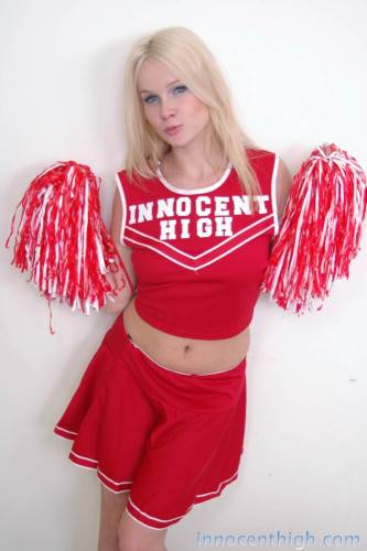 Blonde Cutie Kylee Reese Takes Off Her Red Cheerleader Uniform Then Gets Banged By Four Eyed Teacher on pornstar6.com