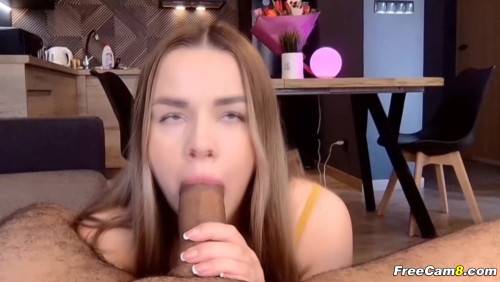 College Slut Gives Blows Huge Dick on Webcam Show on pornstar6.com
